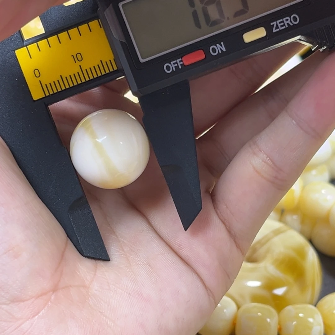 琥珀未镶嵌手串单珠圆珠