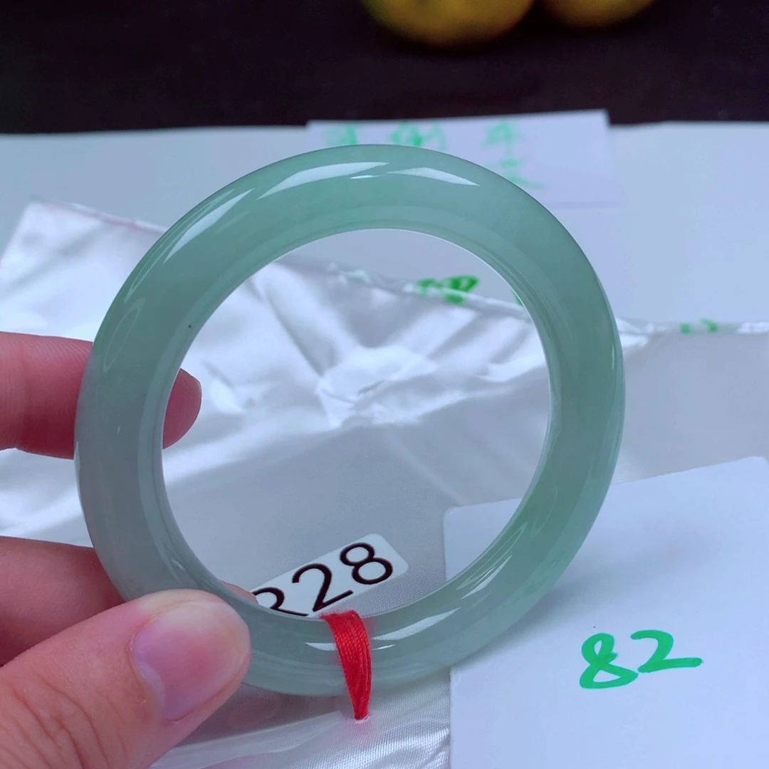 未镶嵌手镯翡翠缅甸天然A货翡翠手镯54.6圆条