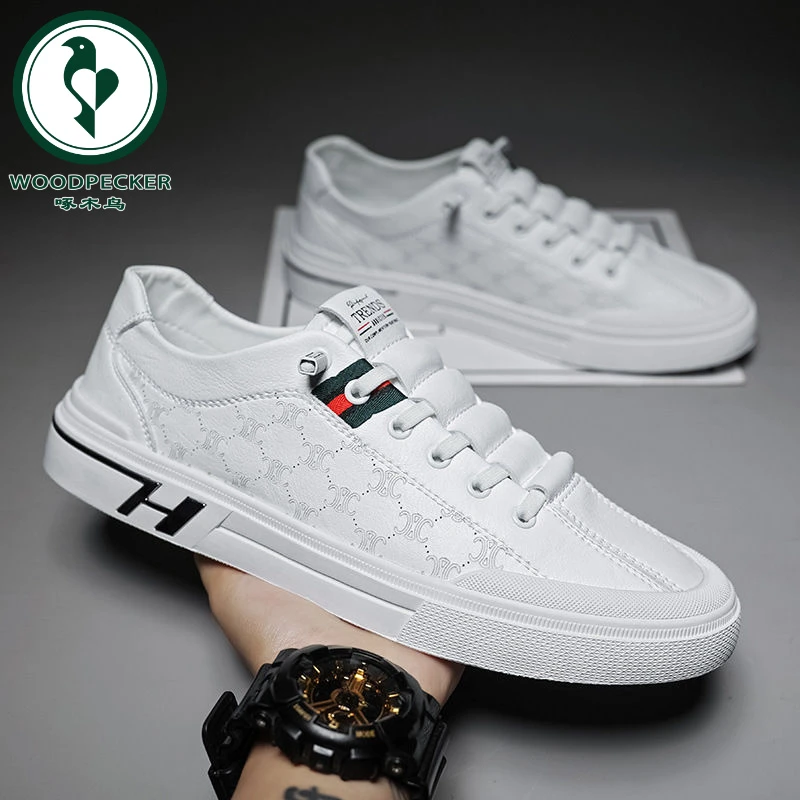 【正品】啄木鸟夏季男鞋透气2025新款百搭运动板鞋休闲一脚蹬潮鞋