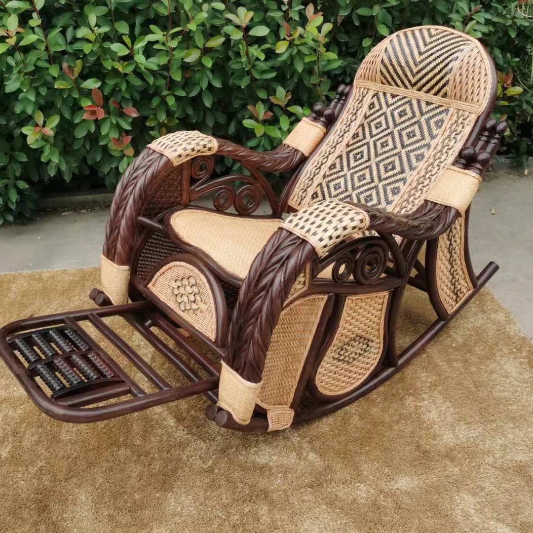 丰川藤艺五福临门全藤藤编大摇椅