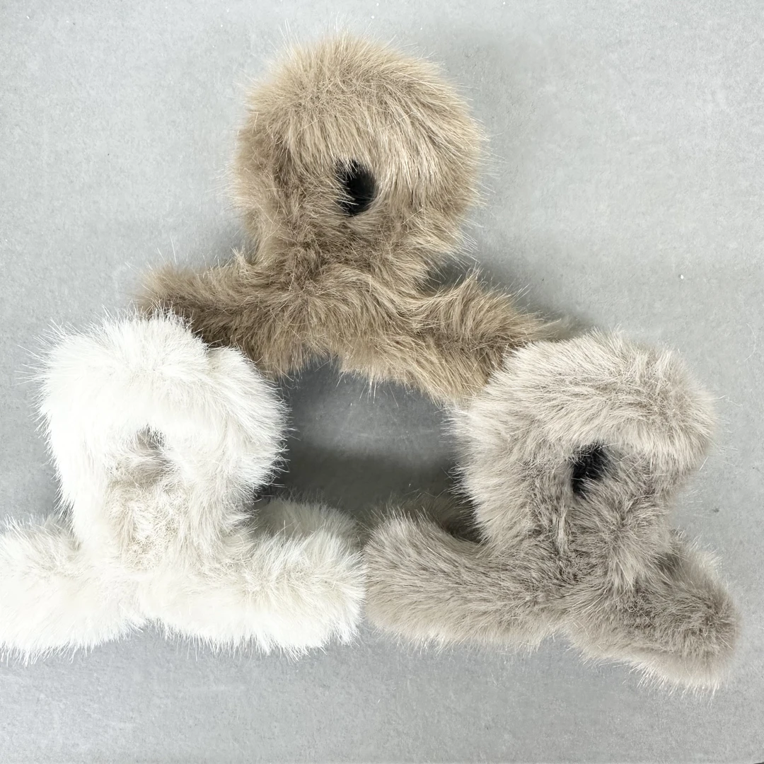 L508毛绒又字8cm抓夹重工时尚潮流抓夹气质百搭法式