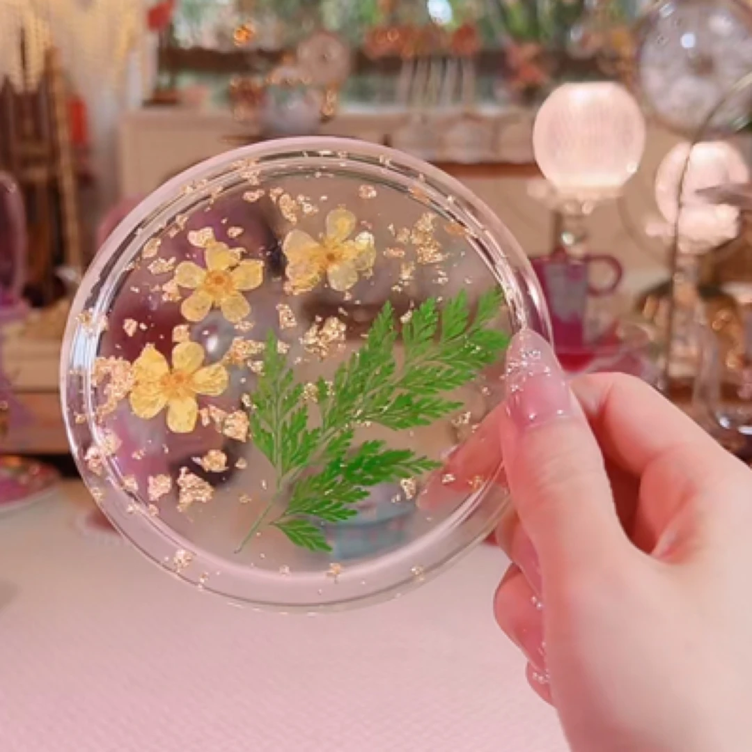 如馨·滴胶永生花透明杯垫 E款