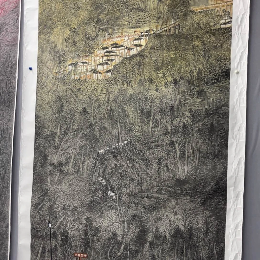 国画卖字画的小帅哥