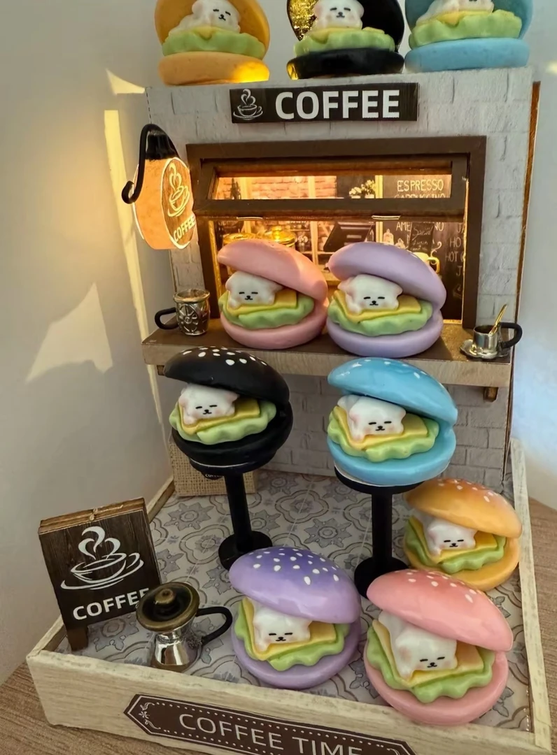 十猫定制｛小狗开口汉堡｝体验装15颗树脂配片