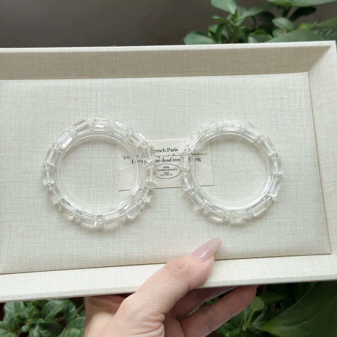 天然白水晶方桶手串（多样性发其一）