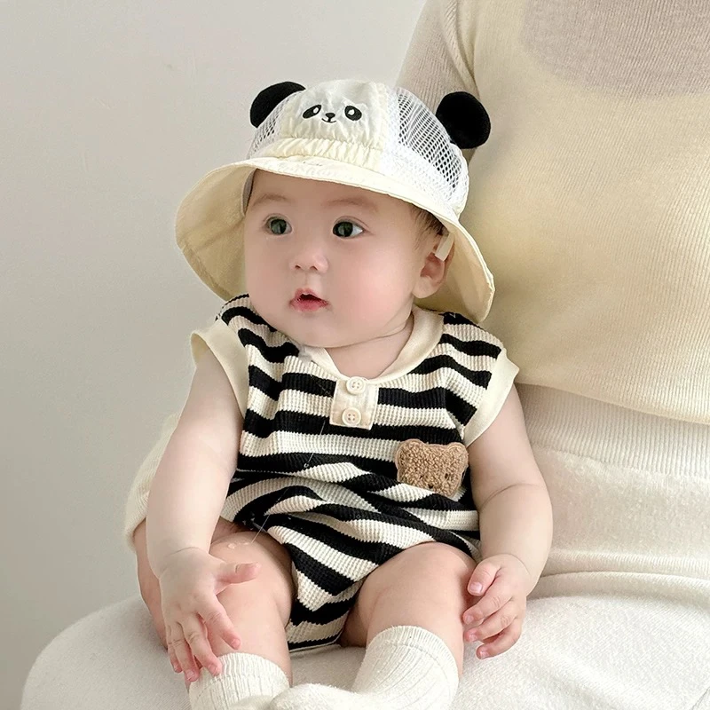 帽子卡通风短檐网眼休闲风透气防晒帽大檐公主宽檐遮阳帽