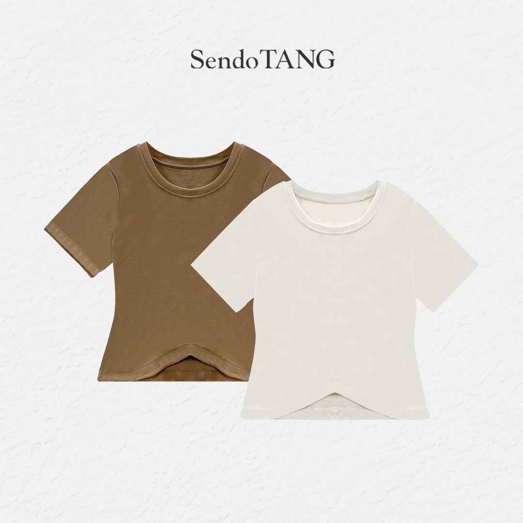 现货版型超好【晚晴】胖多女装新款休闲时尚高级感宽松百搭短袖上衣