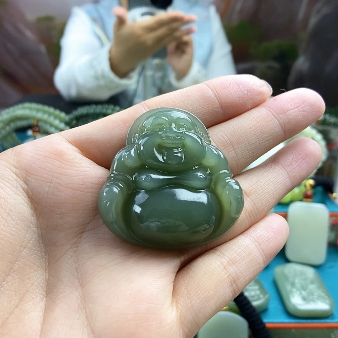 和田玉未镶嵌颈饰40弥勒佛