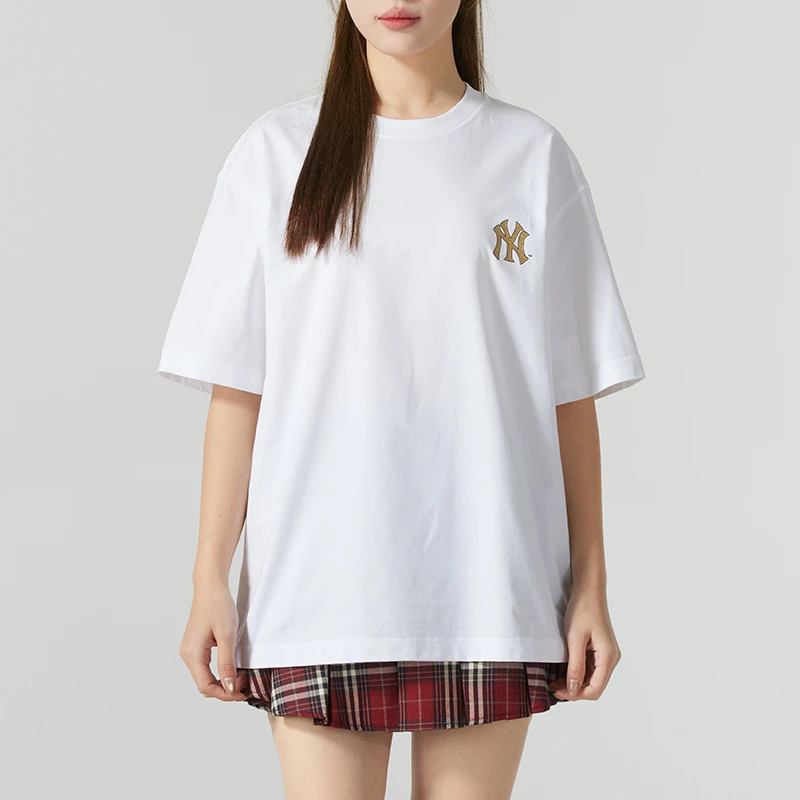 MLB红色短袖T恤男女装夏季新款透气休闲情侣装半袖上衣 3ATSQ0151