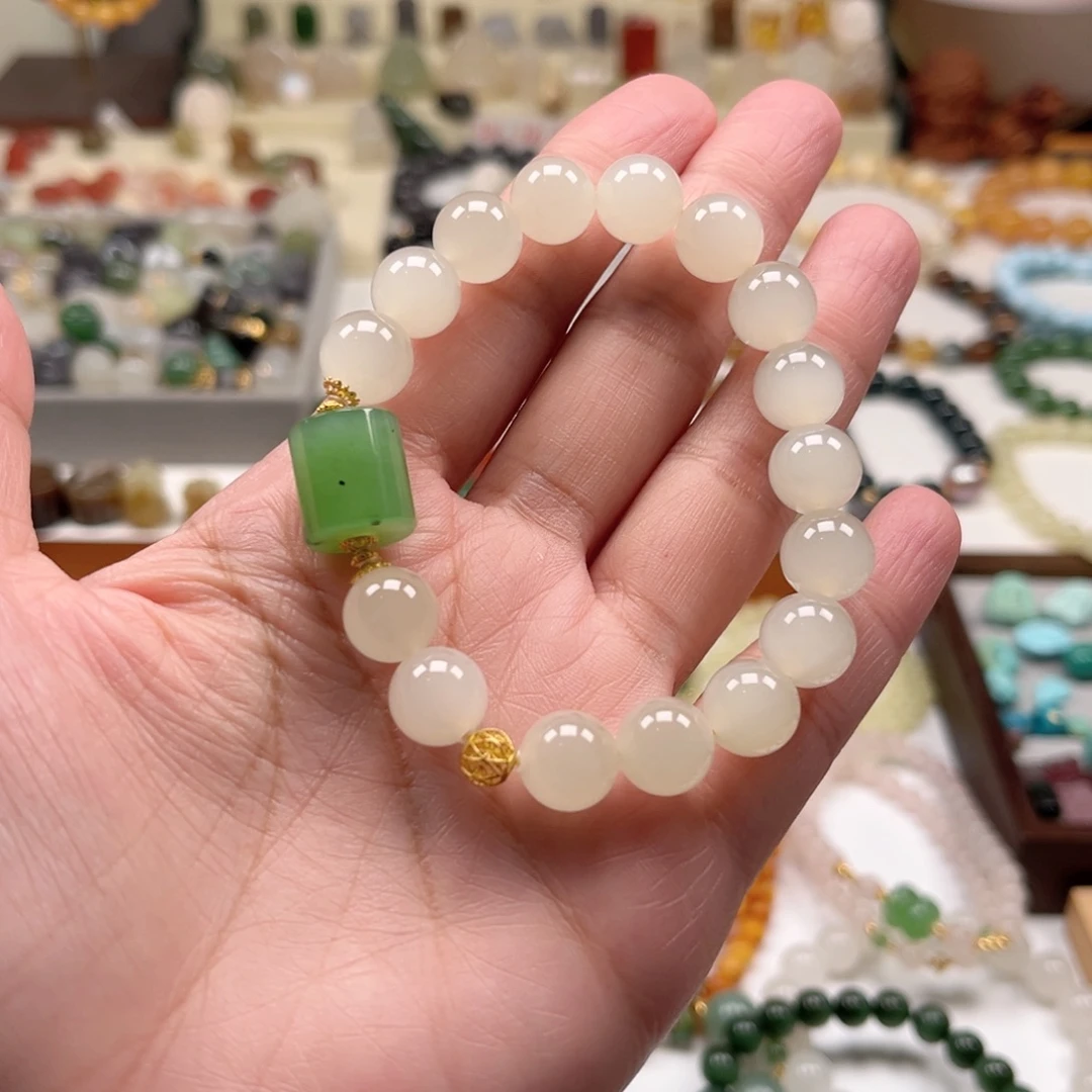 和田玉未镶嵌手链单圈手串