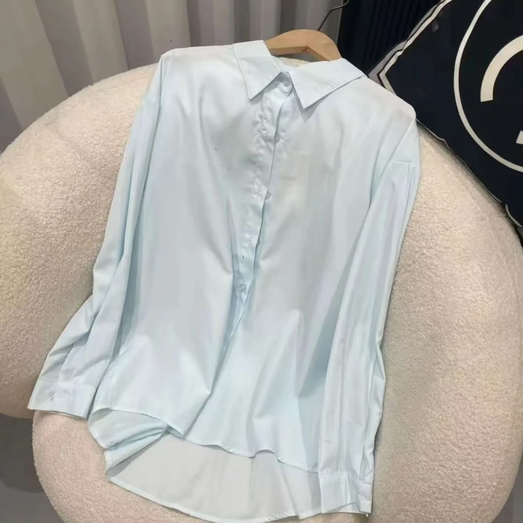 现货百搭防晒开衫衬衣清凉宽松休闲中长款垂感长袖衬衫