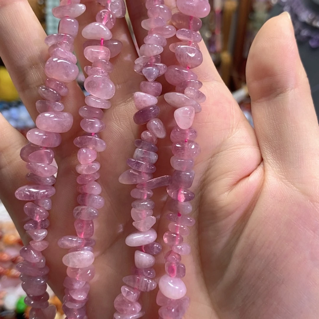 未镶嵌玛瑙/玉髓珠宝半成品紫马粉随型一条