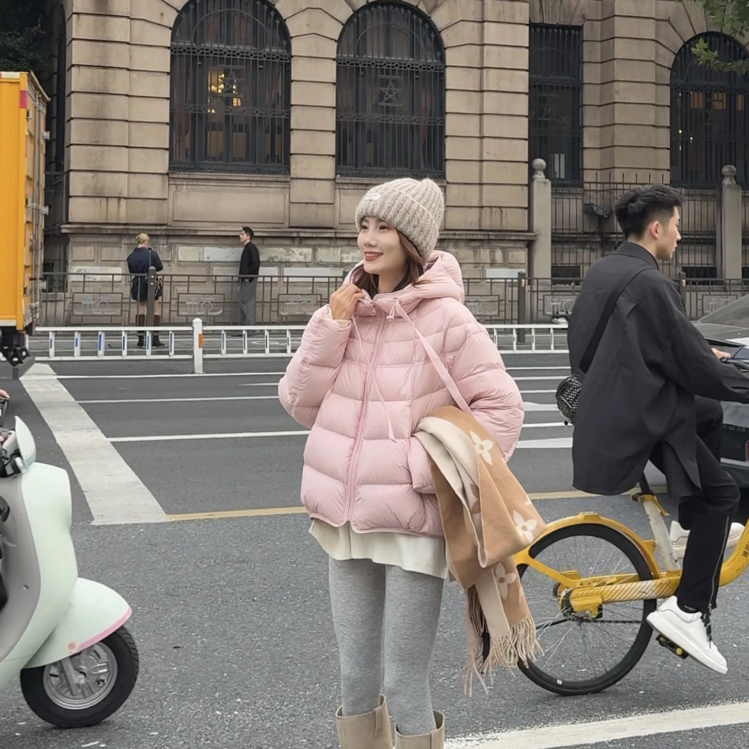 冬季时尚百搭休闲短款连帽羽绒服W766