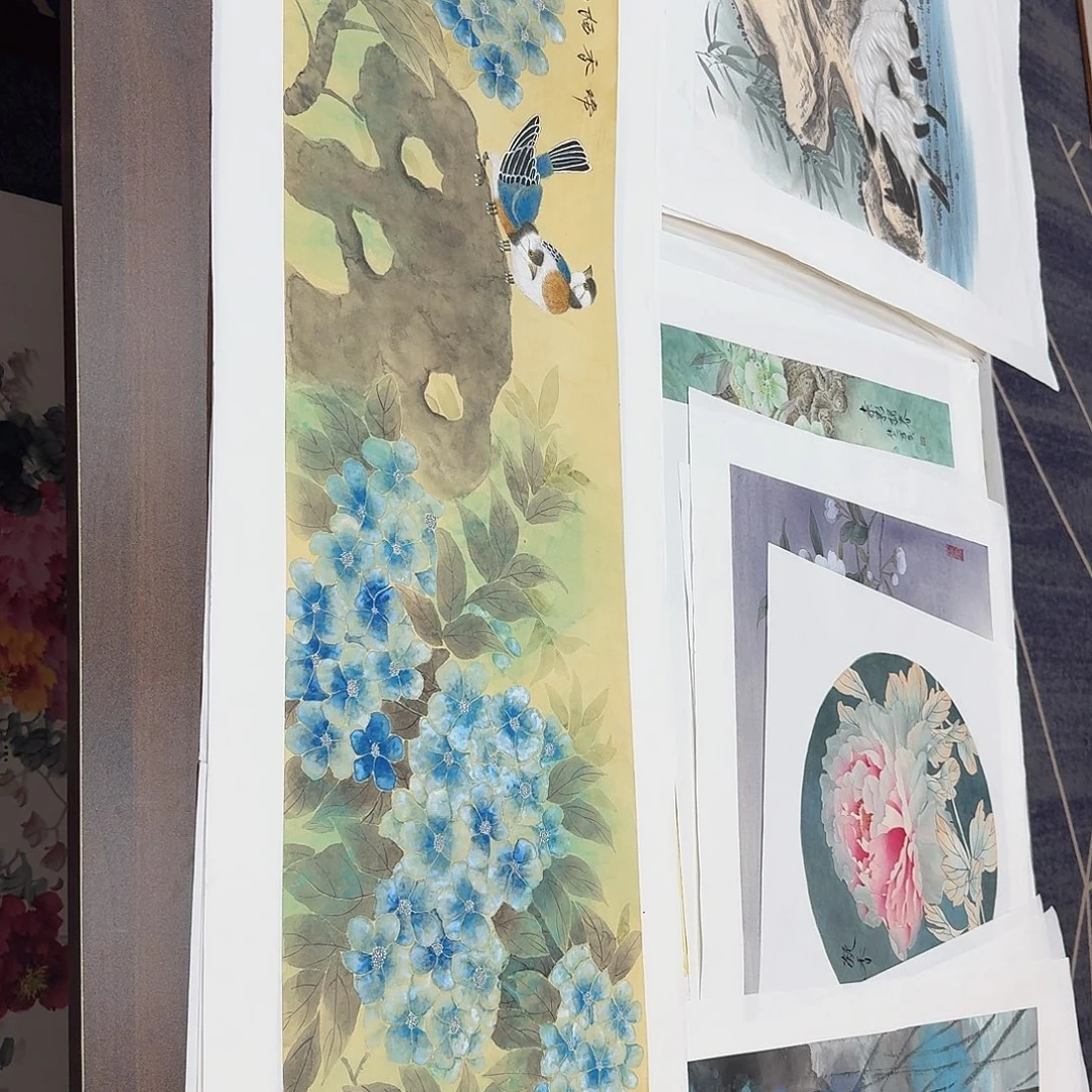 国画国画作品山水花鸟
