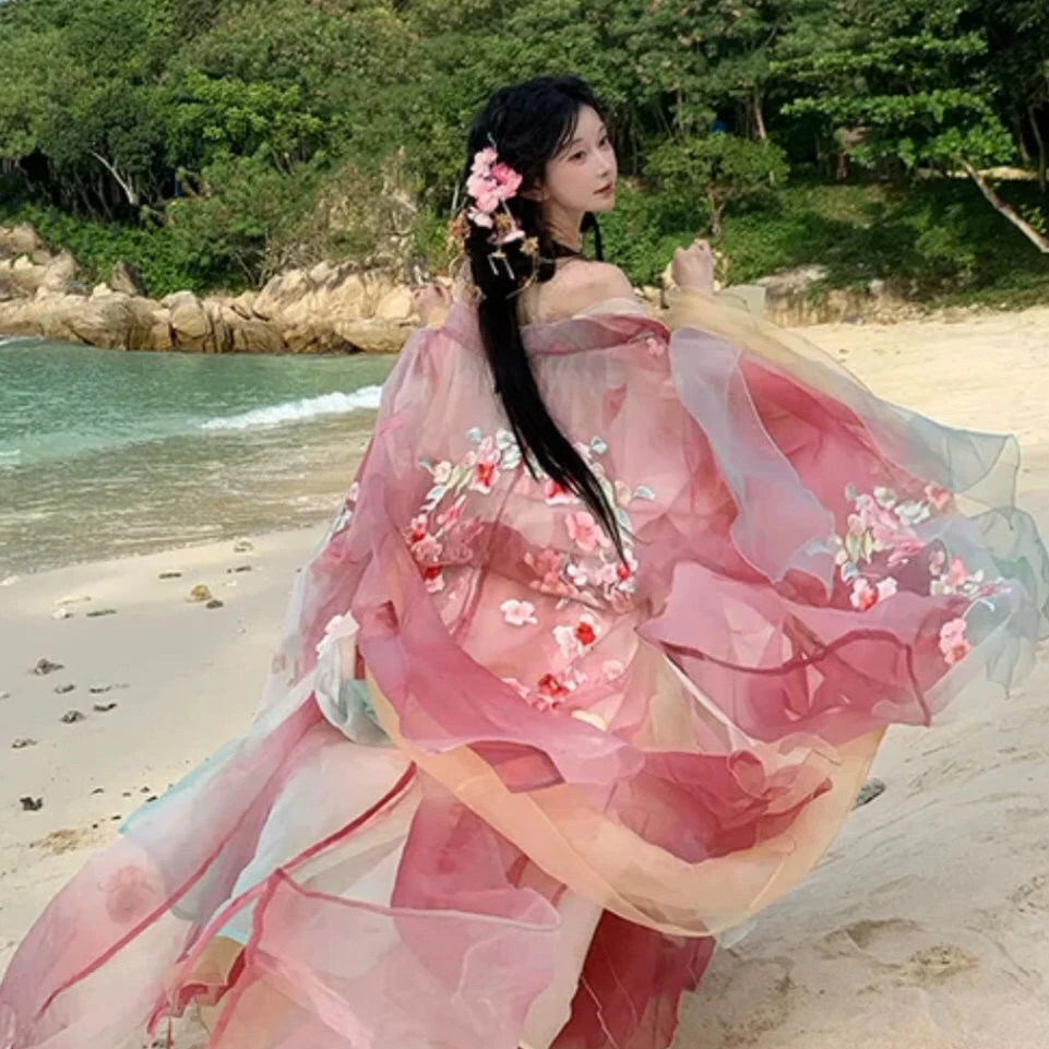 【繁花梦】汉服女重工刺绣大袖衫齐胸裙套装日常