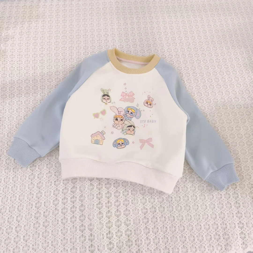 【云朵小葵】女童秋季新款插肩卡通蝴蝶结休闲卫衣555302