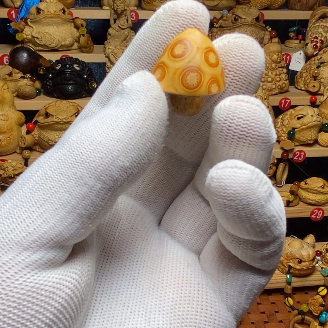 小***檬竹竹根雕小蘑菇手捻