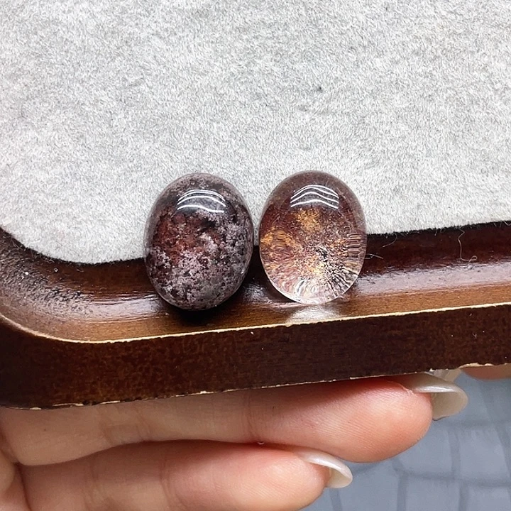 水晶珠宝半成品未镶嵌64幽灵蛋面两颗