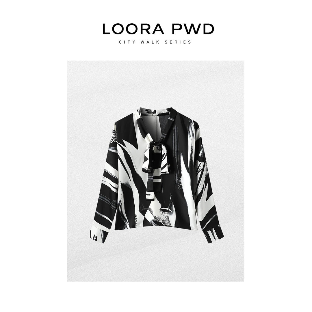 LOORAPWD/罗拉密码【鲲之梦境】新款印花凉感丝巾上衣25CJBA0167N