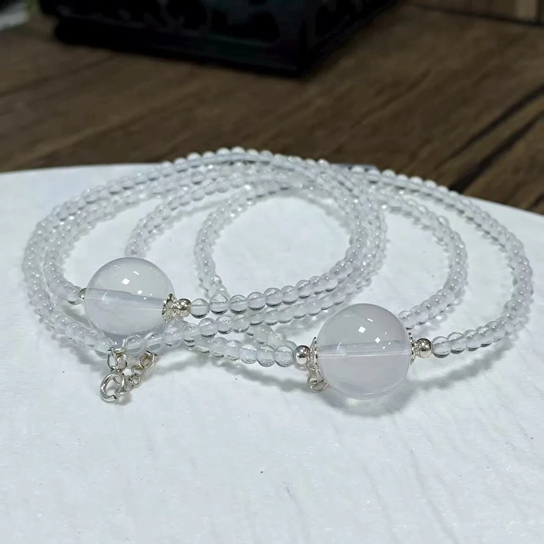 【拾晶轩】原创奶白晶项链 多样性发一件 约3mm 1499BB