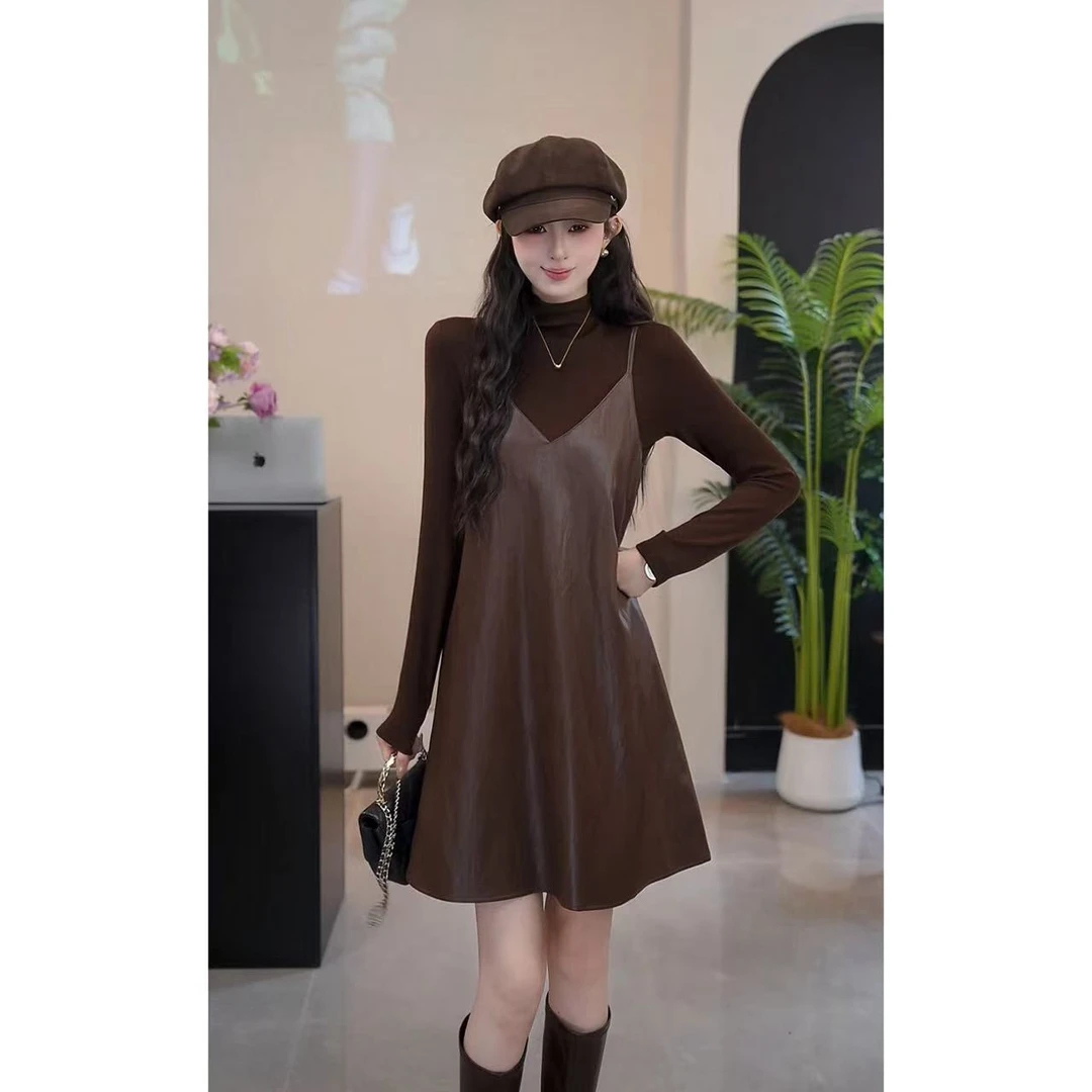 YUANLIANSU/圆脸酥【汀花细雨】法式温柔打底衫+吊带裙两件套女秋季