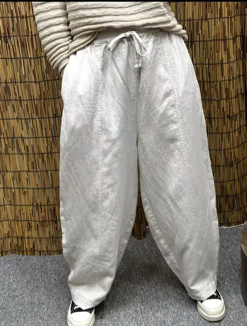 0801-3酵素汉麻双层抽绳休闲裤加厚