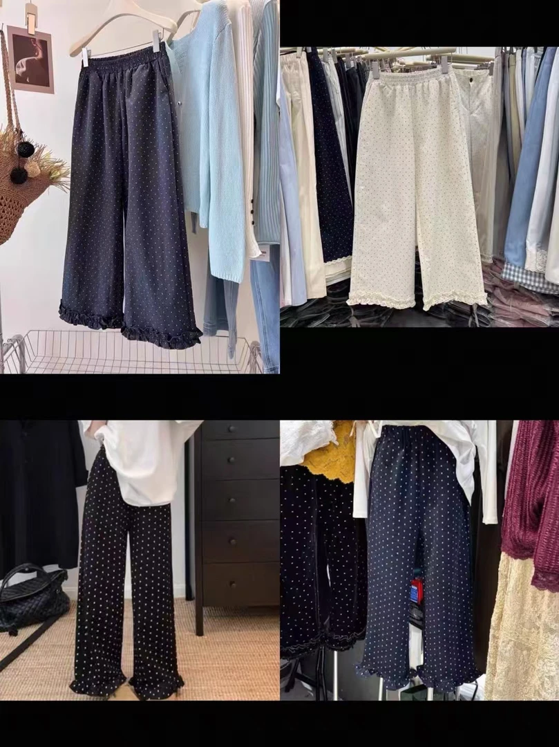 夏季新款波点长裤遛弯裤786