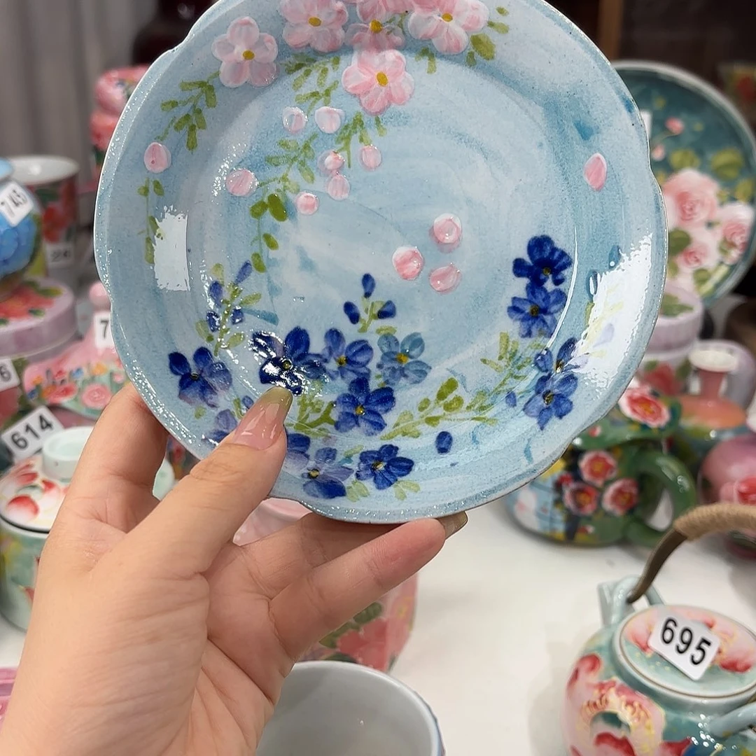 景德镇手绘高温釉下彩陶瓷茶具