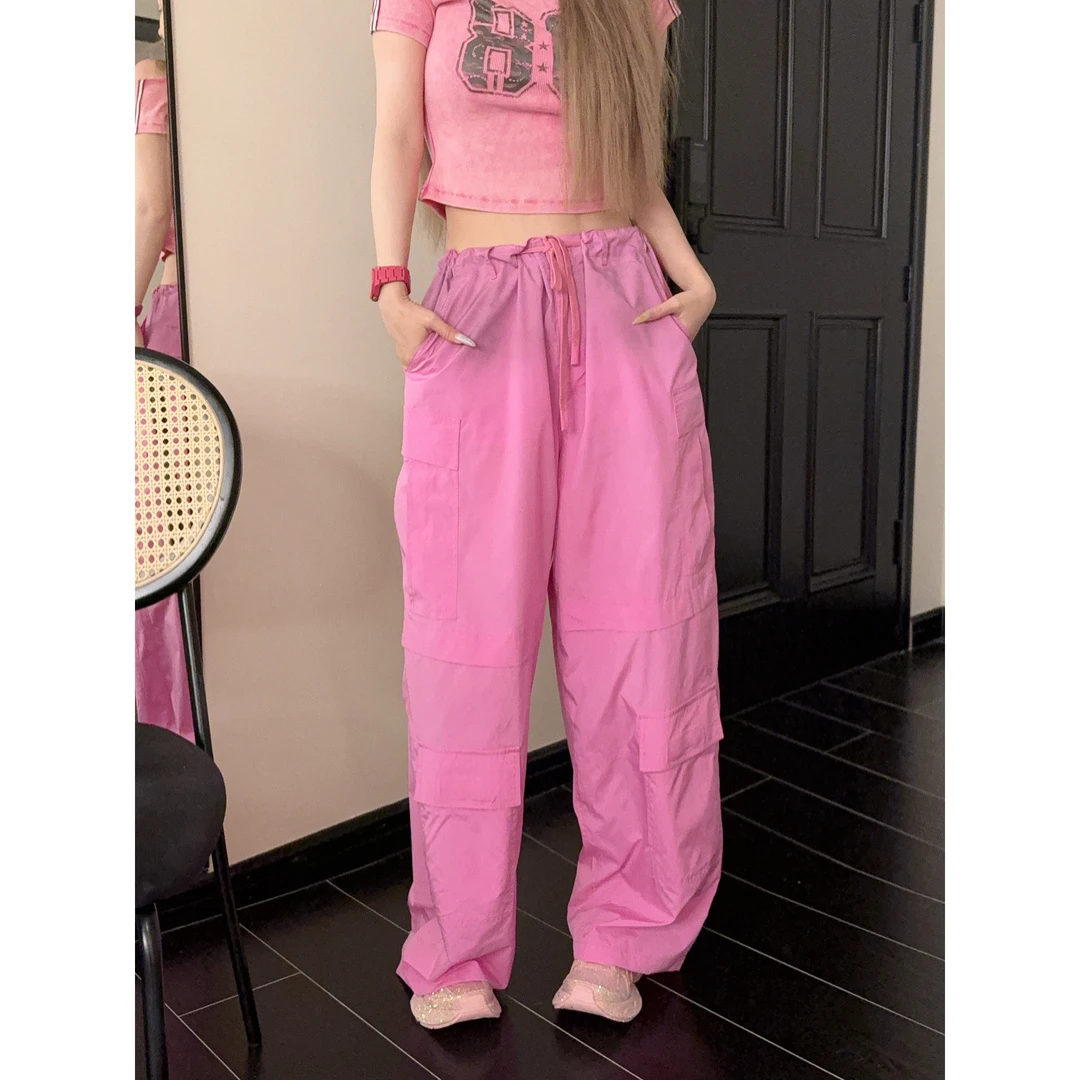 GUIDI GUDI【粉云彩】黄加蓝气质少女感工装休闲裤