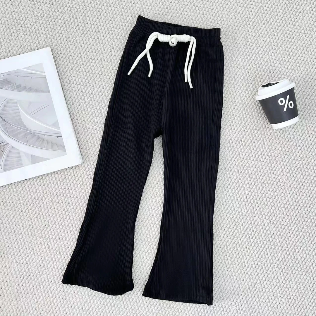 女童2025夏季新款复古盘扣喇叭裤(尺码以外包装修正为准)B0899