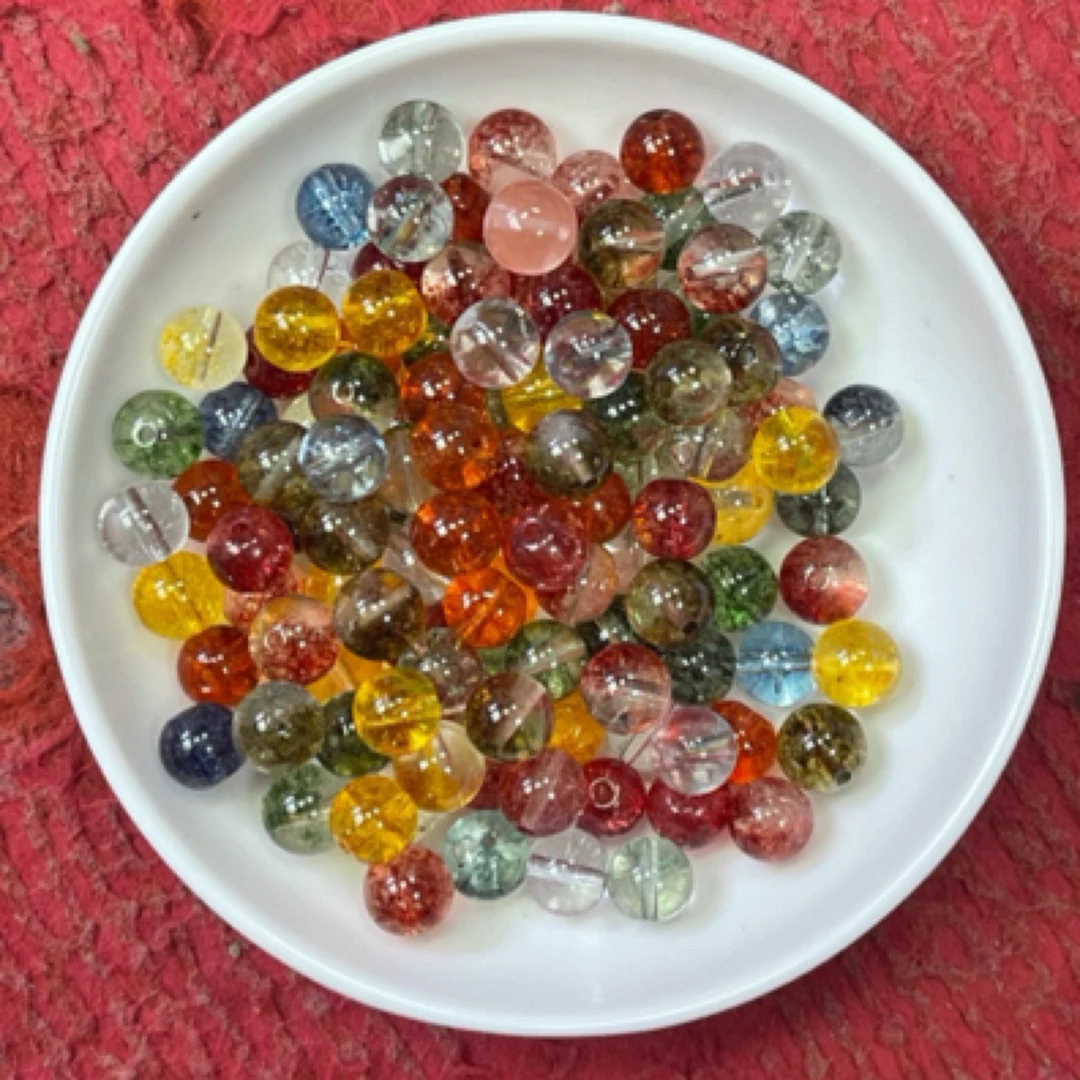 天然水晶散珠 多宝超七水晶Y1999   8mm  30颗 （赠弹力绳）