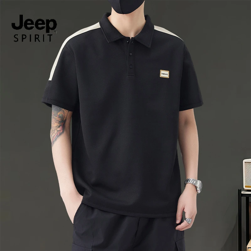 JEEP吉普夏季男新款休闲百搭透气半袖POLO衫短袖T恤防晒A抗菌衣服