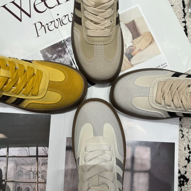 平底小白鞋女增高2.5公分2025新款爆款休闲运动德训鞋跑步练车鞋