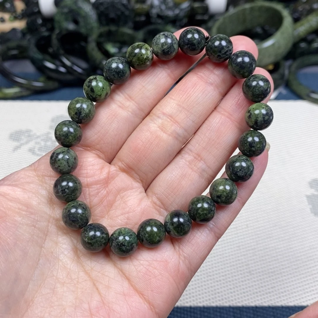 蛇纹石玉手链未镶嵌10mm，22颗