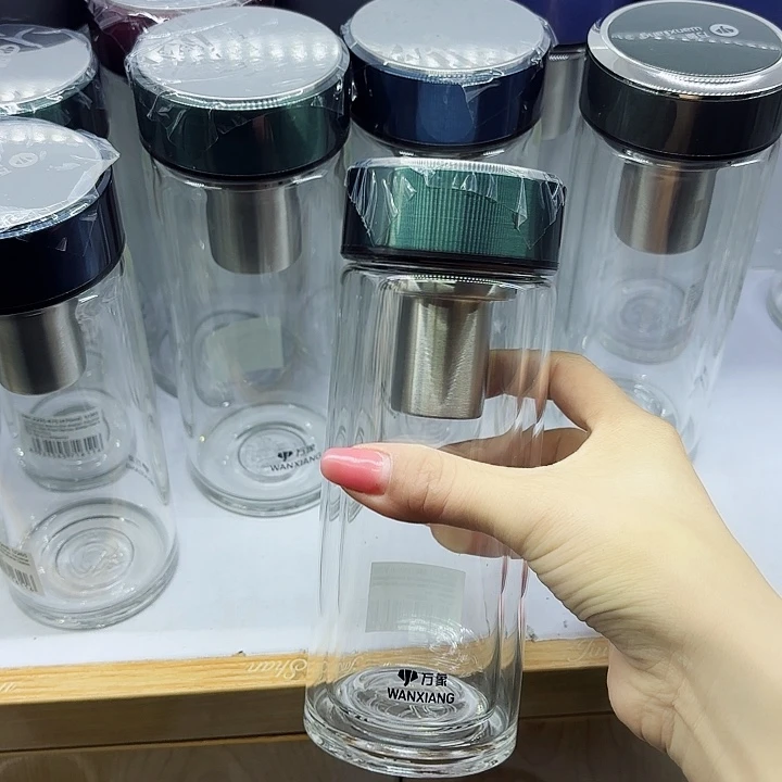 万象品牌双层玻璃杯V265绿