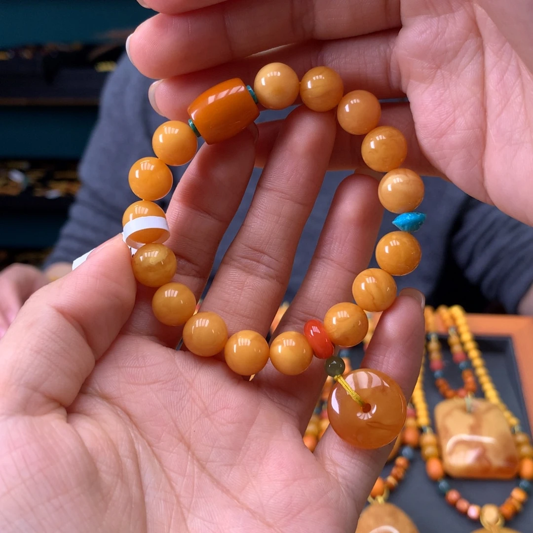 蜜蜡未镶嵌手串天然