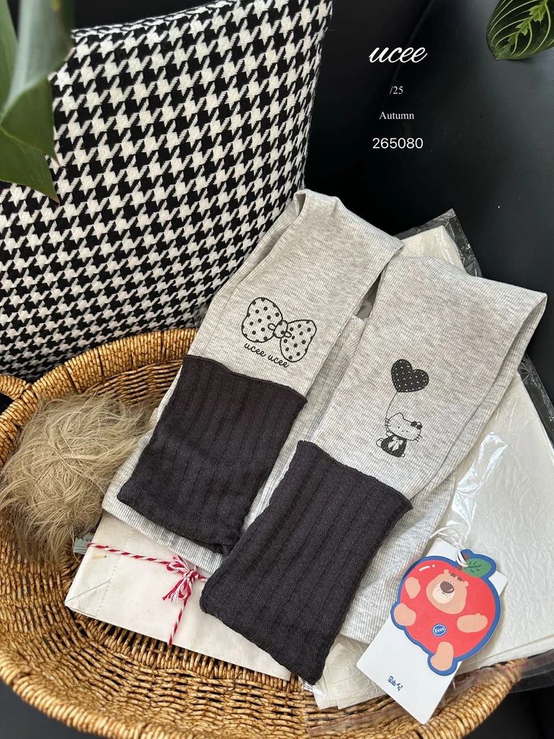 【釉兮】25秋～女童灰色拼接筒袜打底裤265080