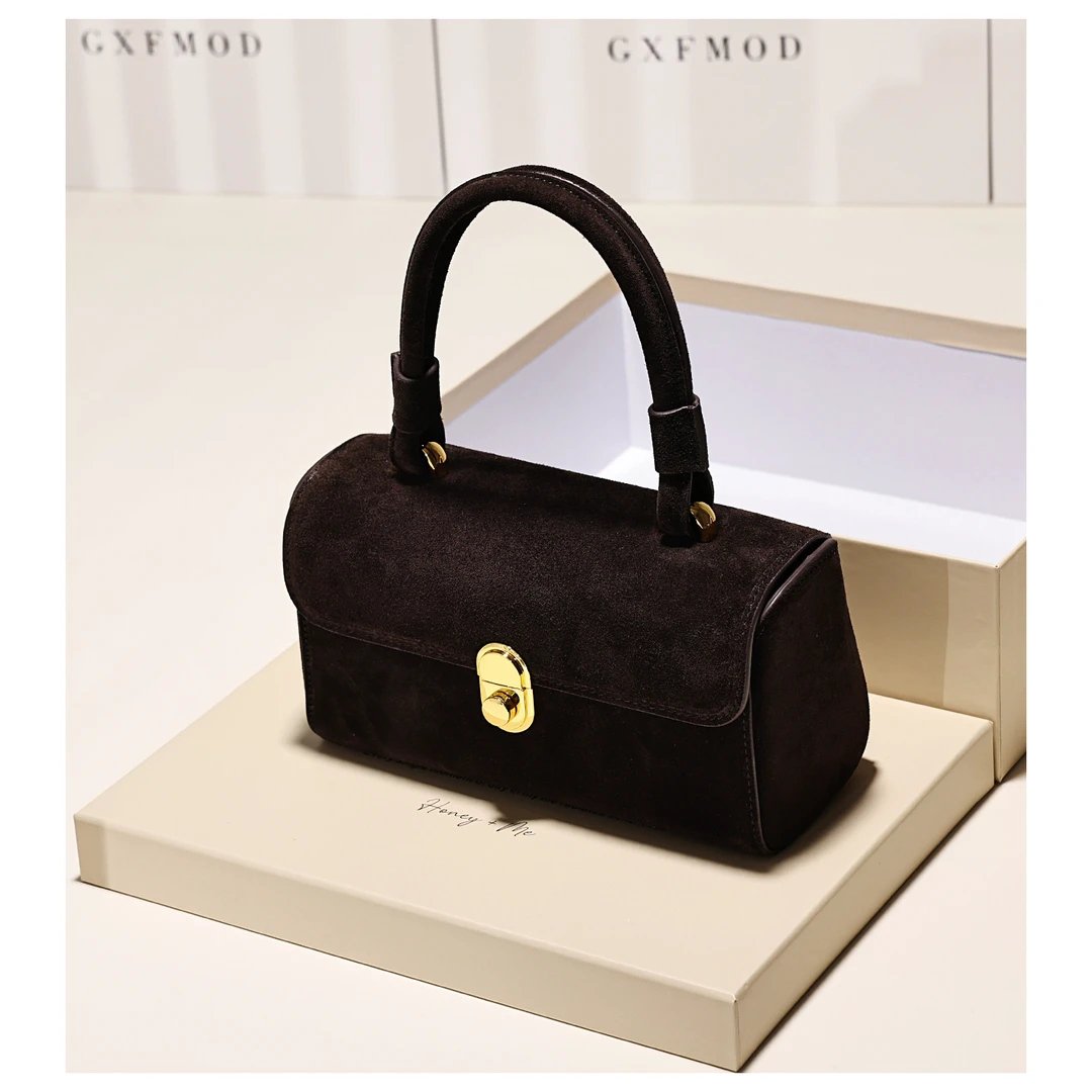 GXFMOD小众设计复古绒面小方包女2025早秋新款时尚通勤单肩斜挎包