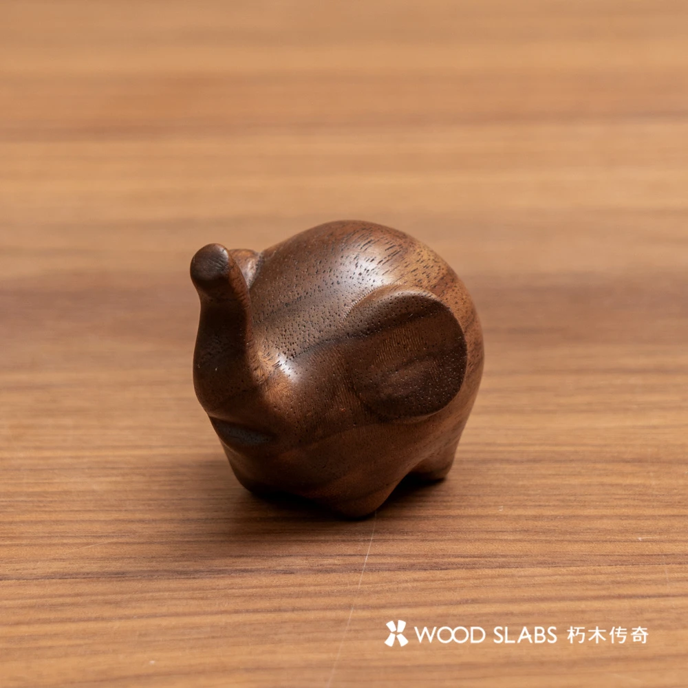 黑胡桃 中式创意可爱小象摆件家用