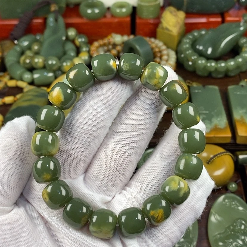 【闪购商品】岫岩河磨玉（透闪石质玉）手链未镶嵌无*