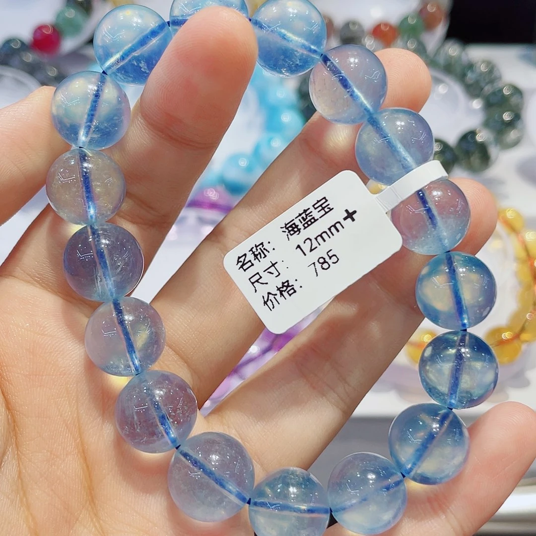 水晶手串未镶嵌海蓝宝