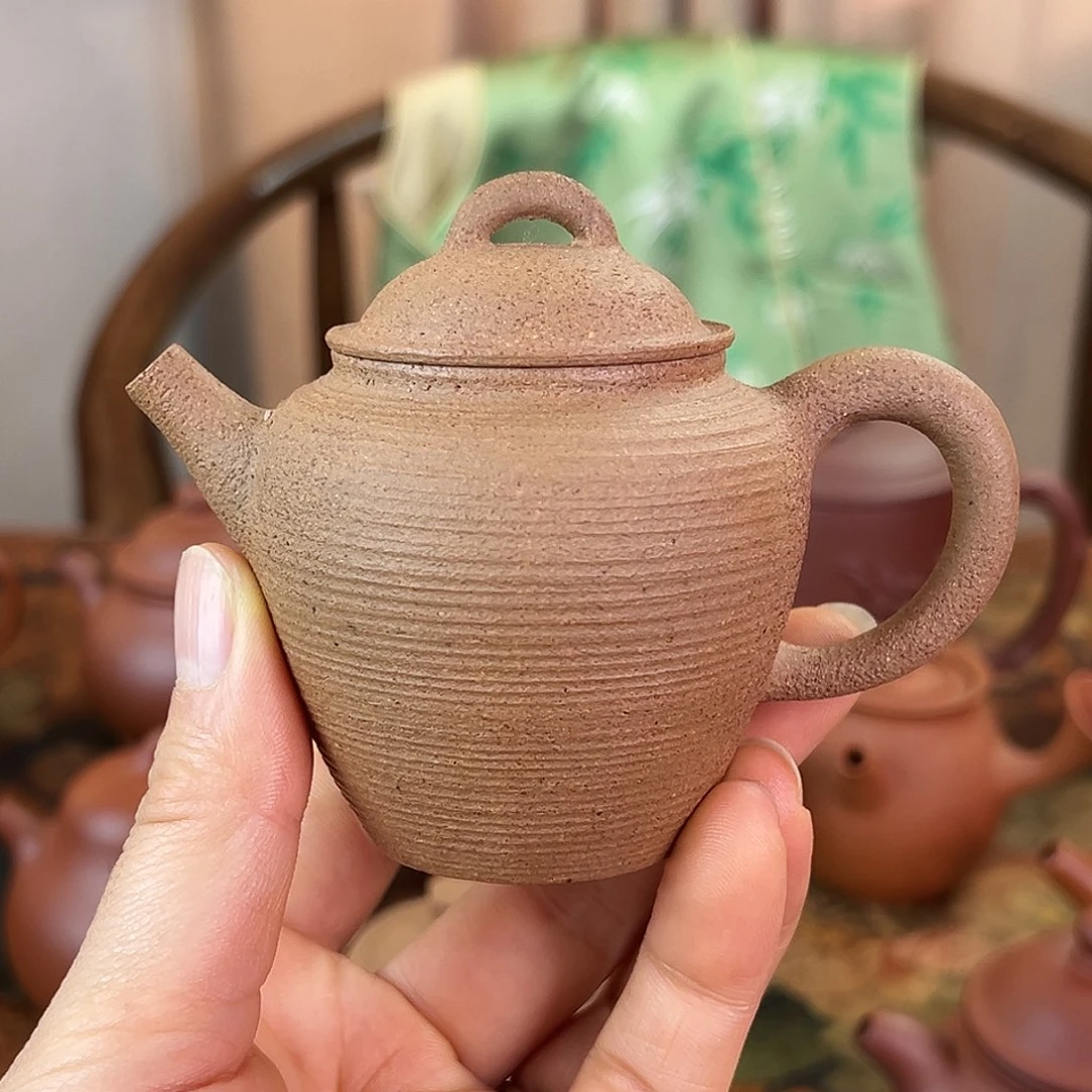 茶壶紫砂精品原矿 松花泥 全手工制作 130cc