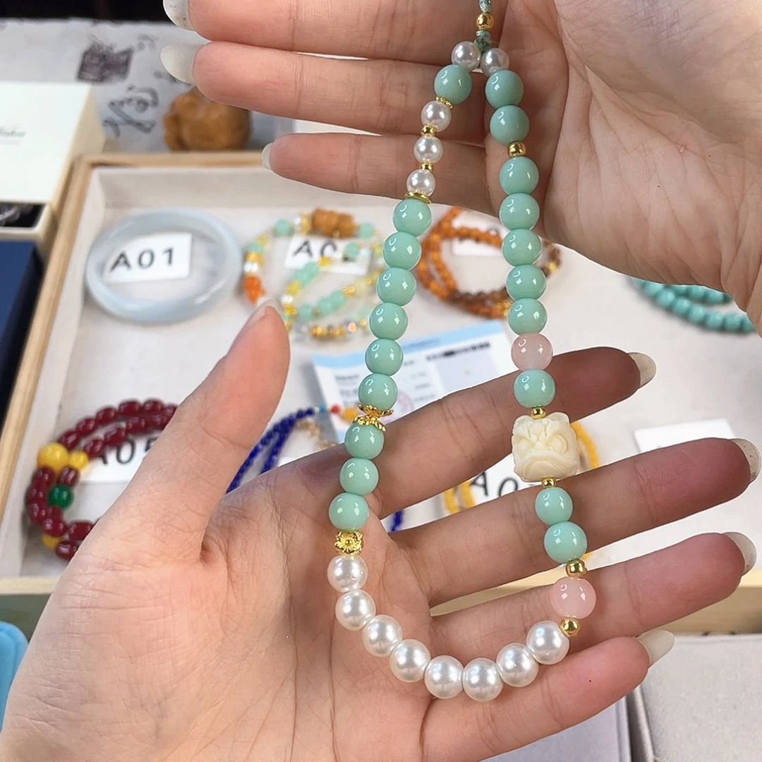 针钠钙石手饰银S925镀金镶嵌