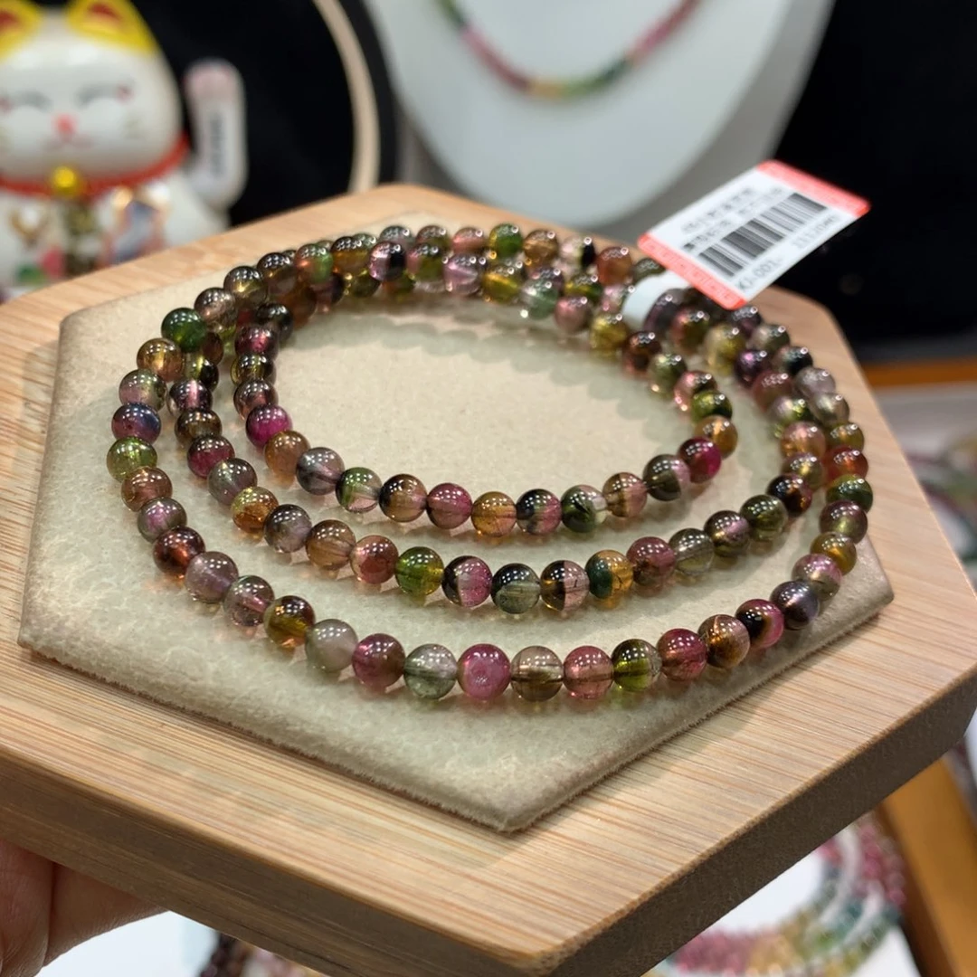 碧玺手链未镶嵌    4.6mm。