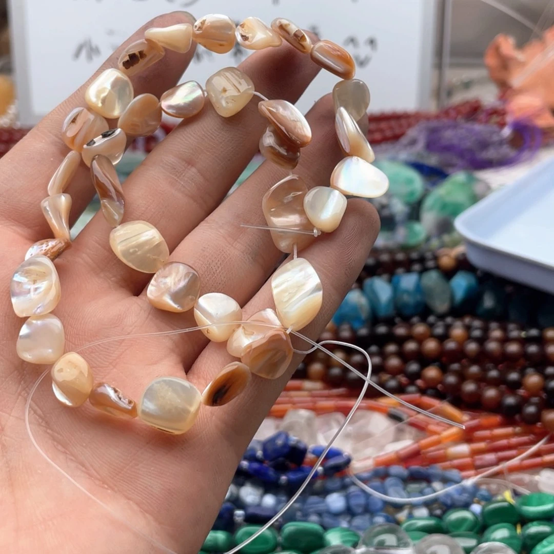 玛瑙/玉髓未镶嵌珠宝半成品一条装胭脂螺随行珠卡14mm