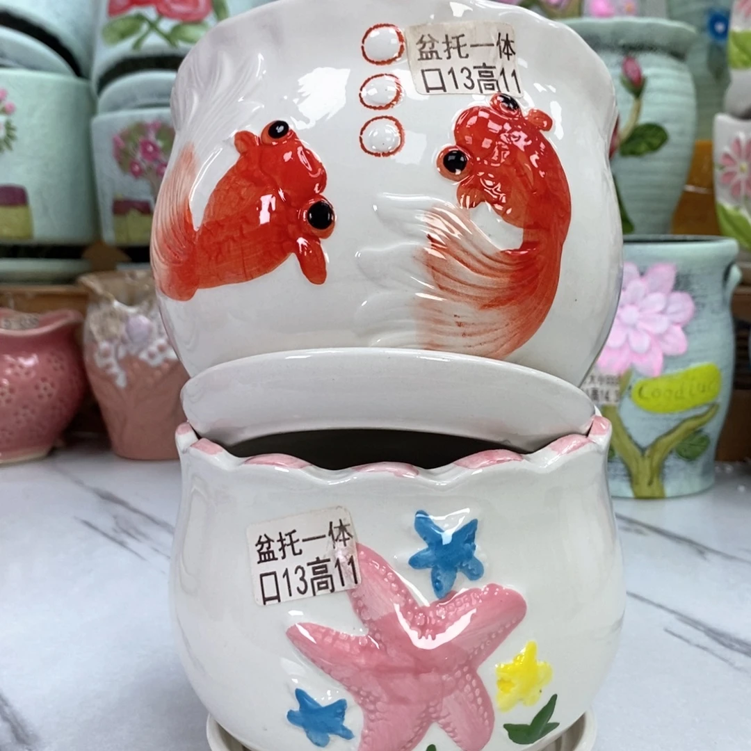 夏西陶瓷花盆@@5838296