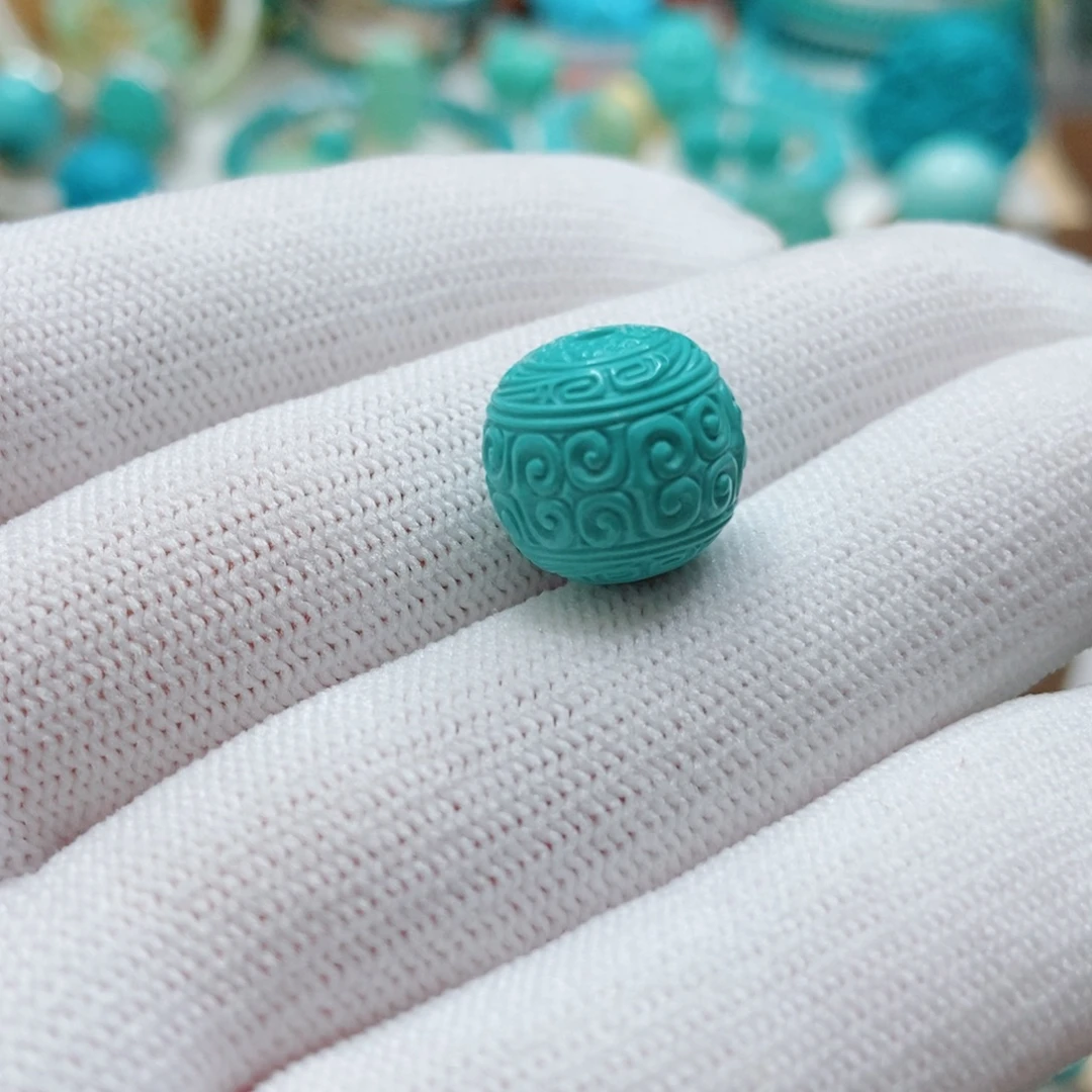 绿松石未镶嵌回纹珠12.6m