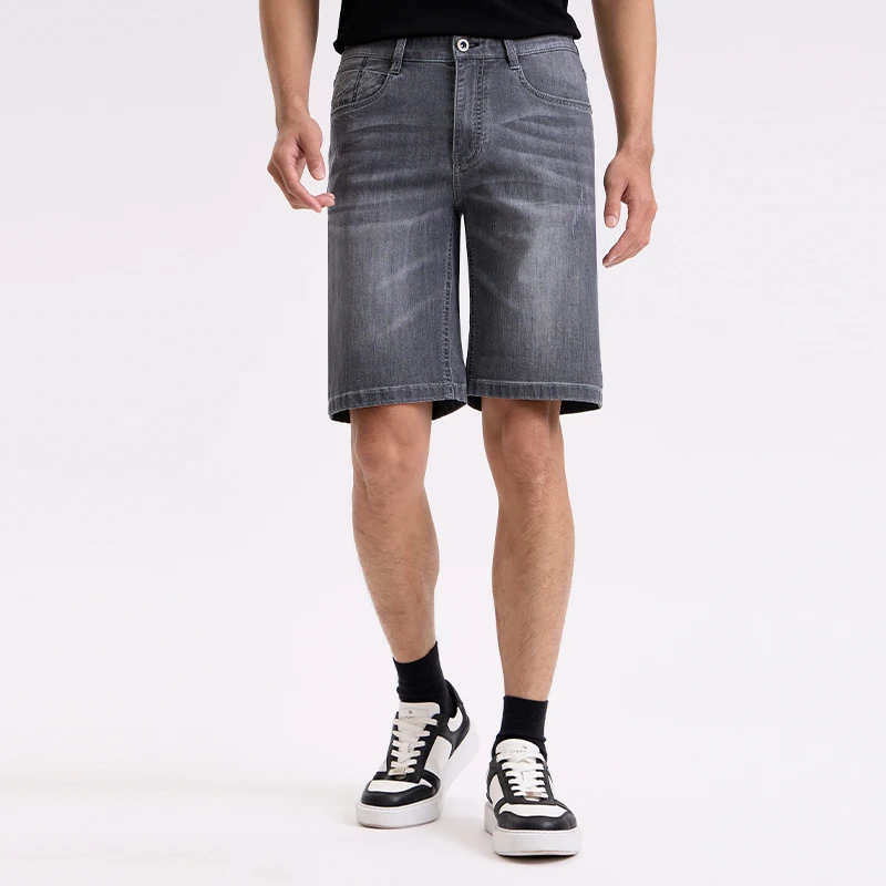 春夏/柒牌/弹力牛仔短裤/726H73970牛仔裤裤子宽松百搭水洗复古