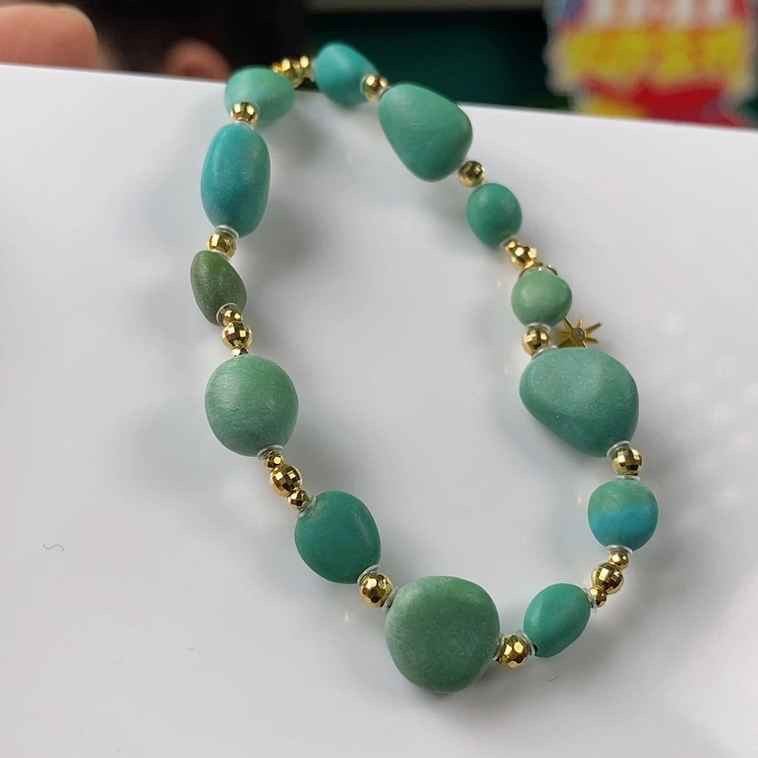 绿松石18K金镶嵌珠宝奇石