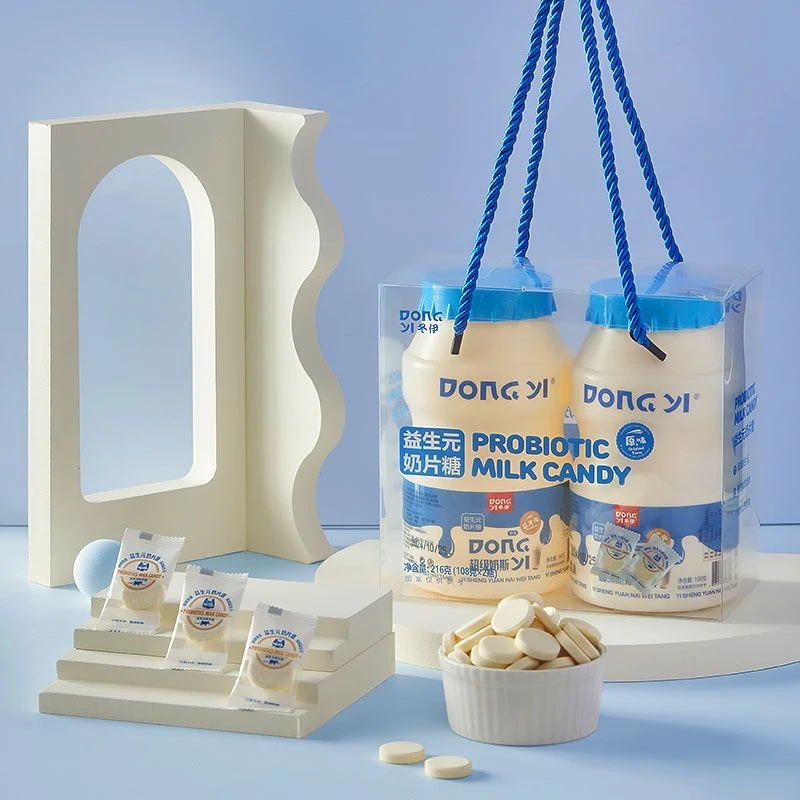 冬伊益生元奶片糖原味/草莓味108g*4瓶（到手2提）保质期至12月